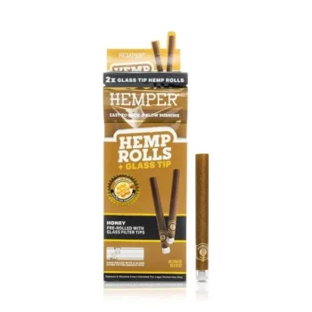 HEMPER MIEL_1 HEMP ROLLS KING SIZE+BOQUILLA DE VIDRIO-SABOR MIEL (2u) - HEMPER